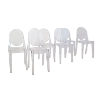 Set of six chairs Victoria Ghost design P. Starck for Kartell