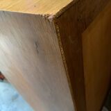 Chiffonnier pieds compas bois brut 1950