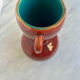 Vintage Accolay vase in red ceramic, double handle.