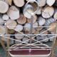 Golden metal magazine rack