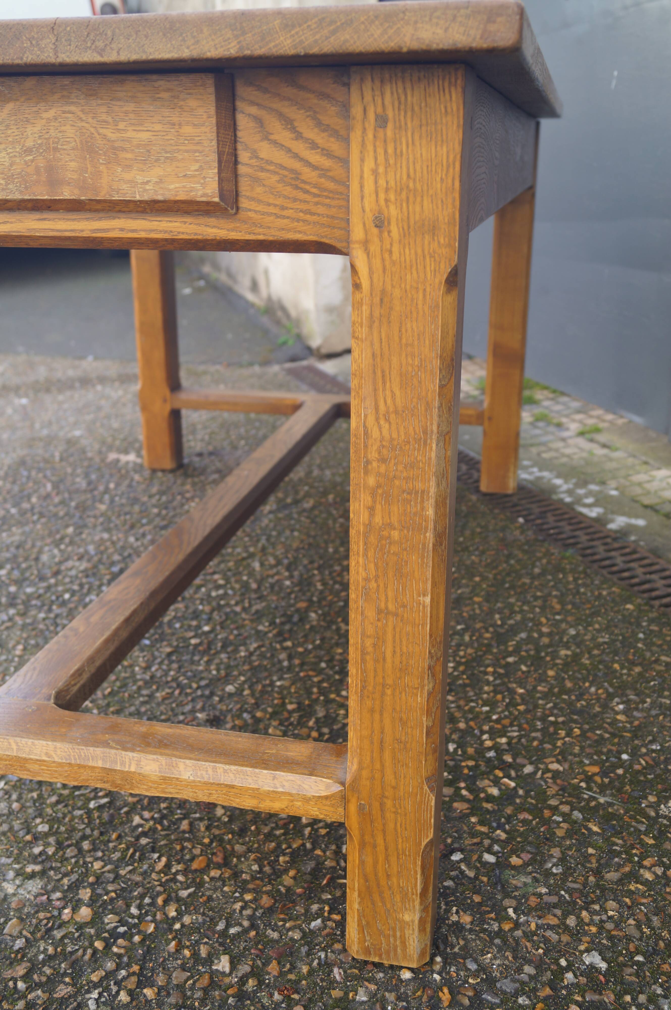 Oak drawer farmhouse table