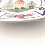 3 small Henriot Quimper plates