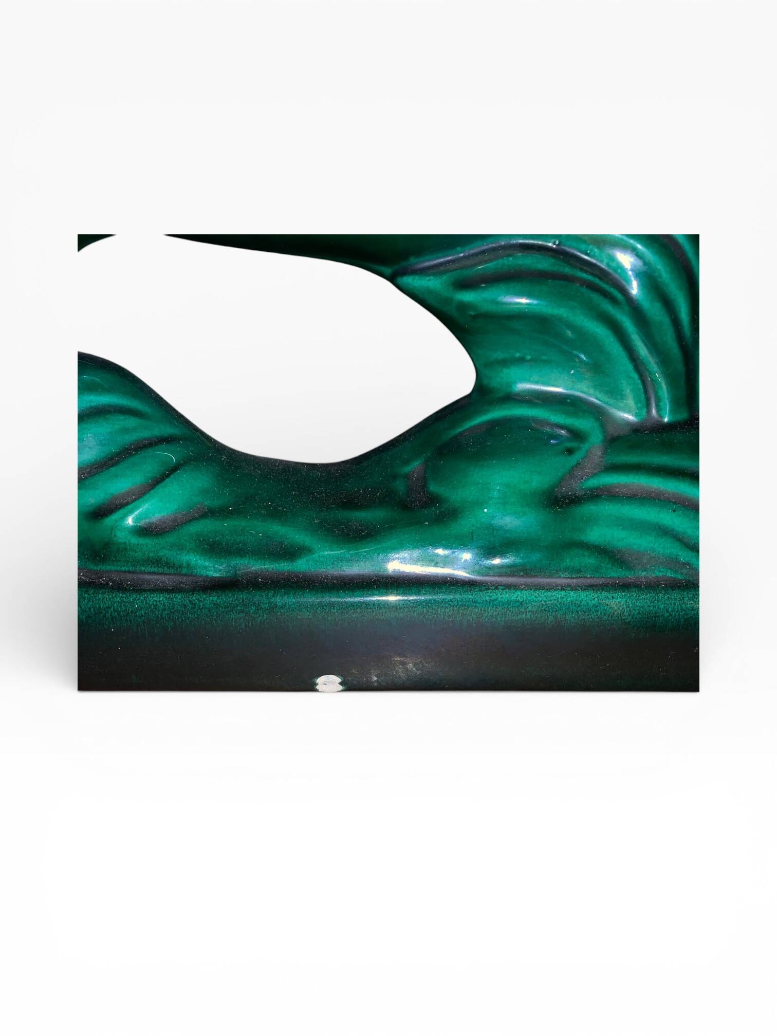 Art Deco Sculpture Gazelle in Faience - Saint-Clément - Emerald Green