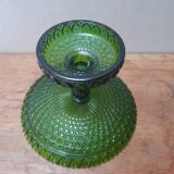 Chiseled glass footed dish