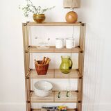 Modular gold metal wire shelf