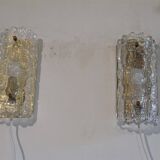 Pair of crystal and brass wall sconces by Carl Fagerlund