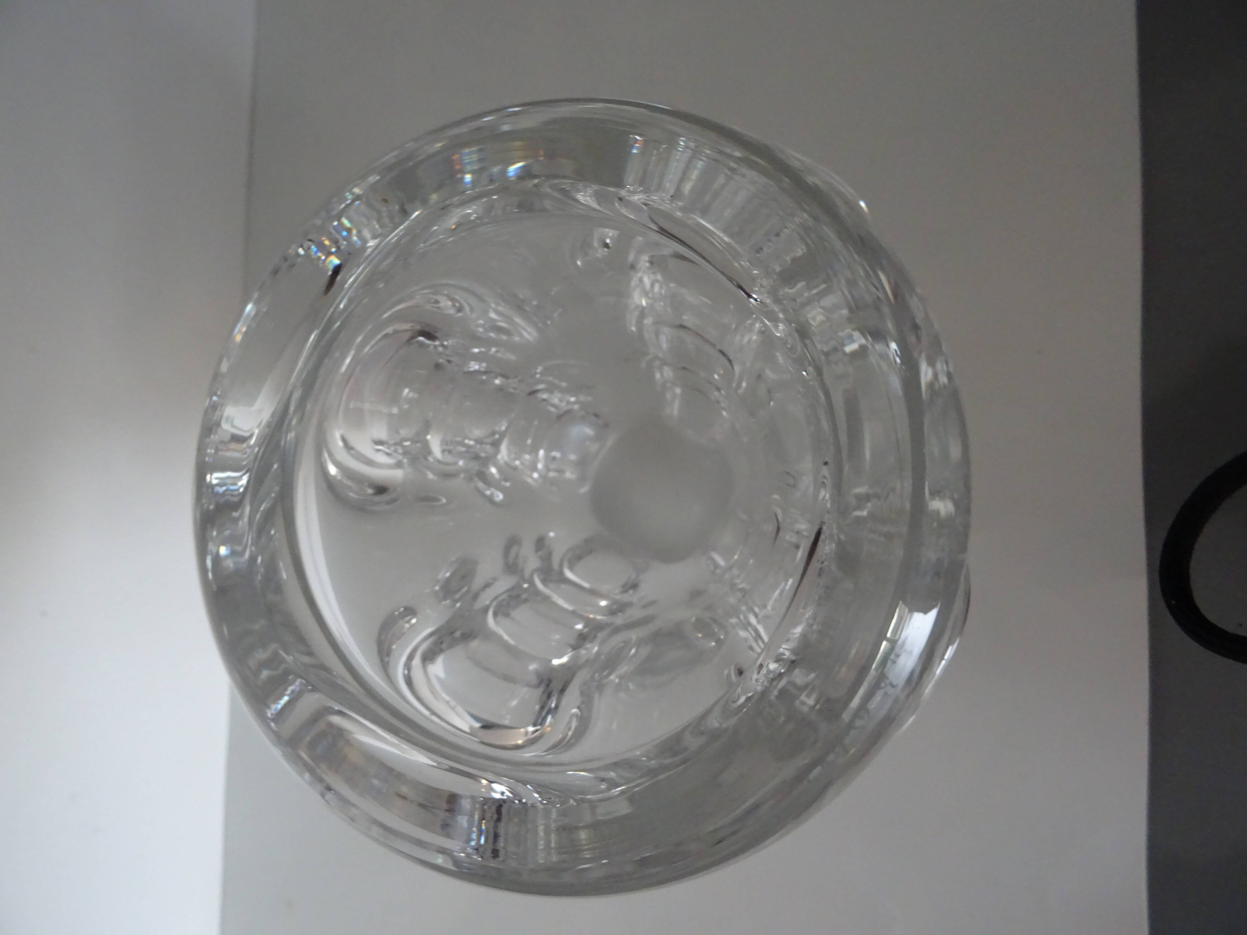 Val Saint Lambert crystal sculptural vase design Antonio and Guido Bon