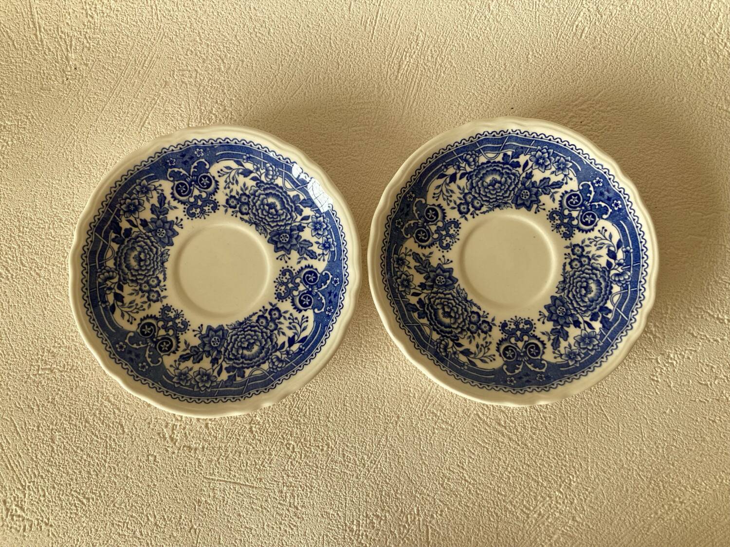 Villeroy and Boch Burgenland blue coffee cups and saucers