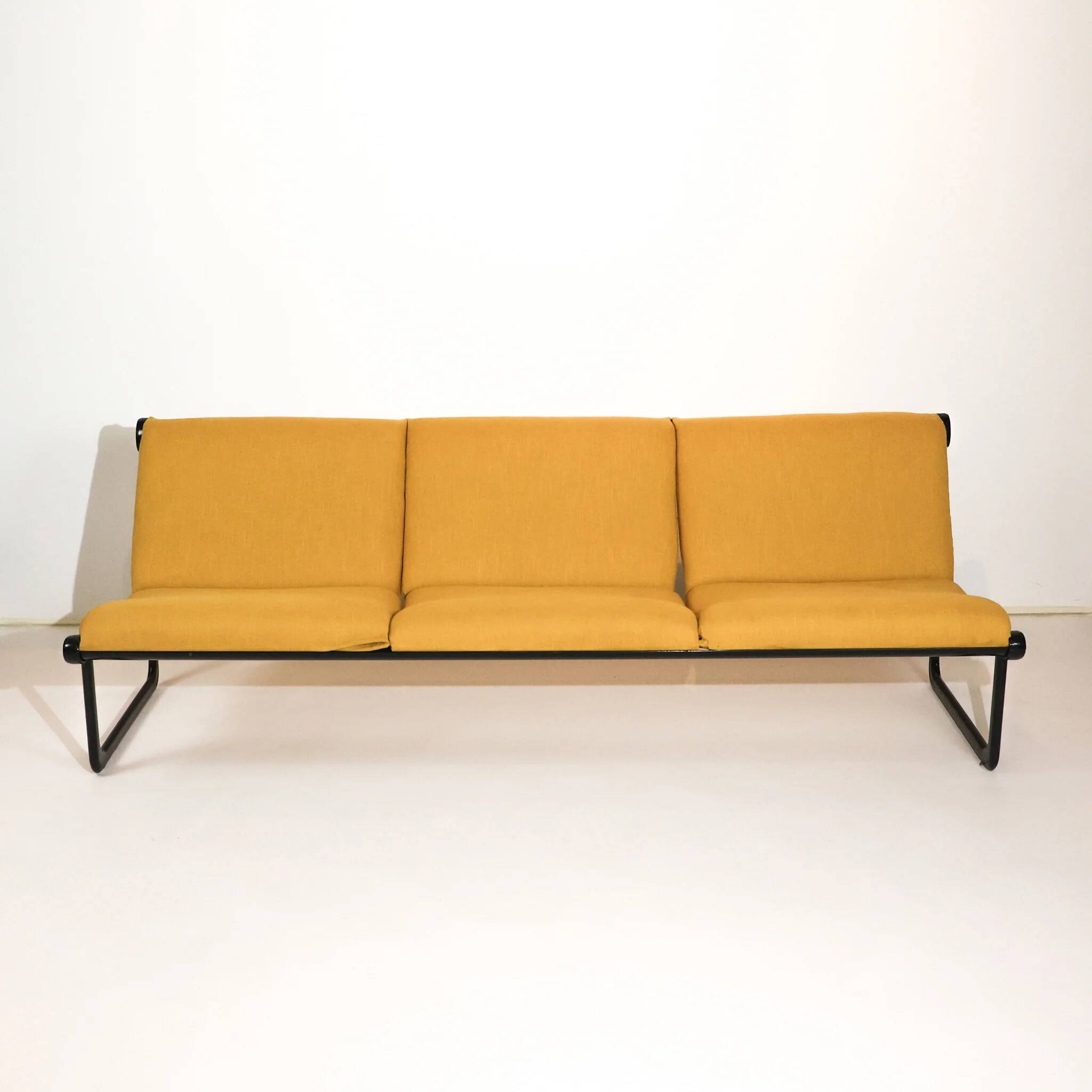 Three-seater sofa "Sling" Knoll vintage yellow, 1970s