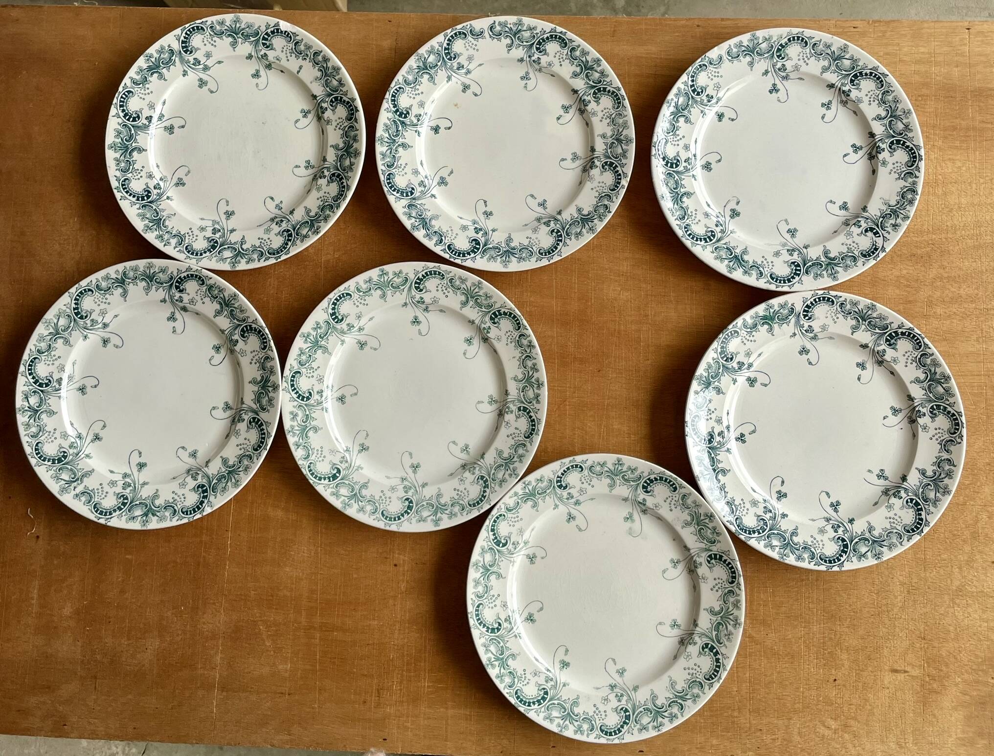 7 Dessert plates St Amand and Hamage Terre de Fer Byzantine model