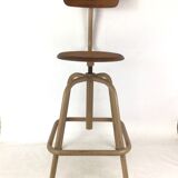 Industrial chair with metal and wood screws