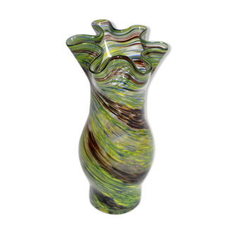 Vase en verre vert