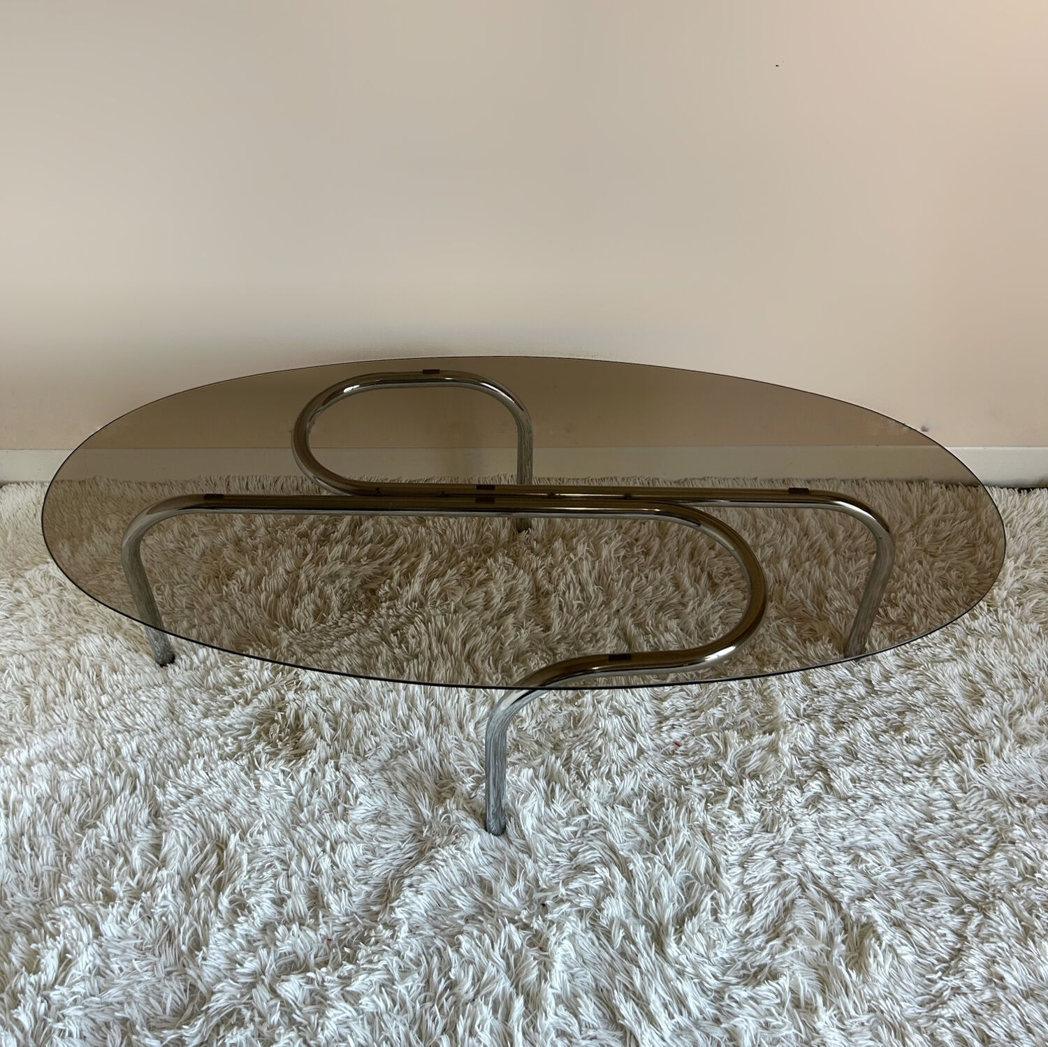 Tubular design coffee table from the 70s