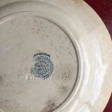 Lot of 3 flat plates in earthenware Choisy the King Iron Earth model Pompadour