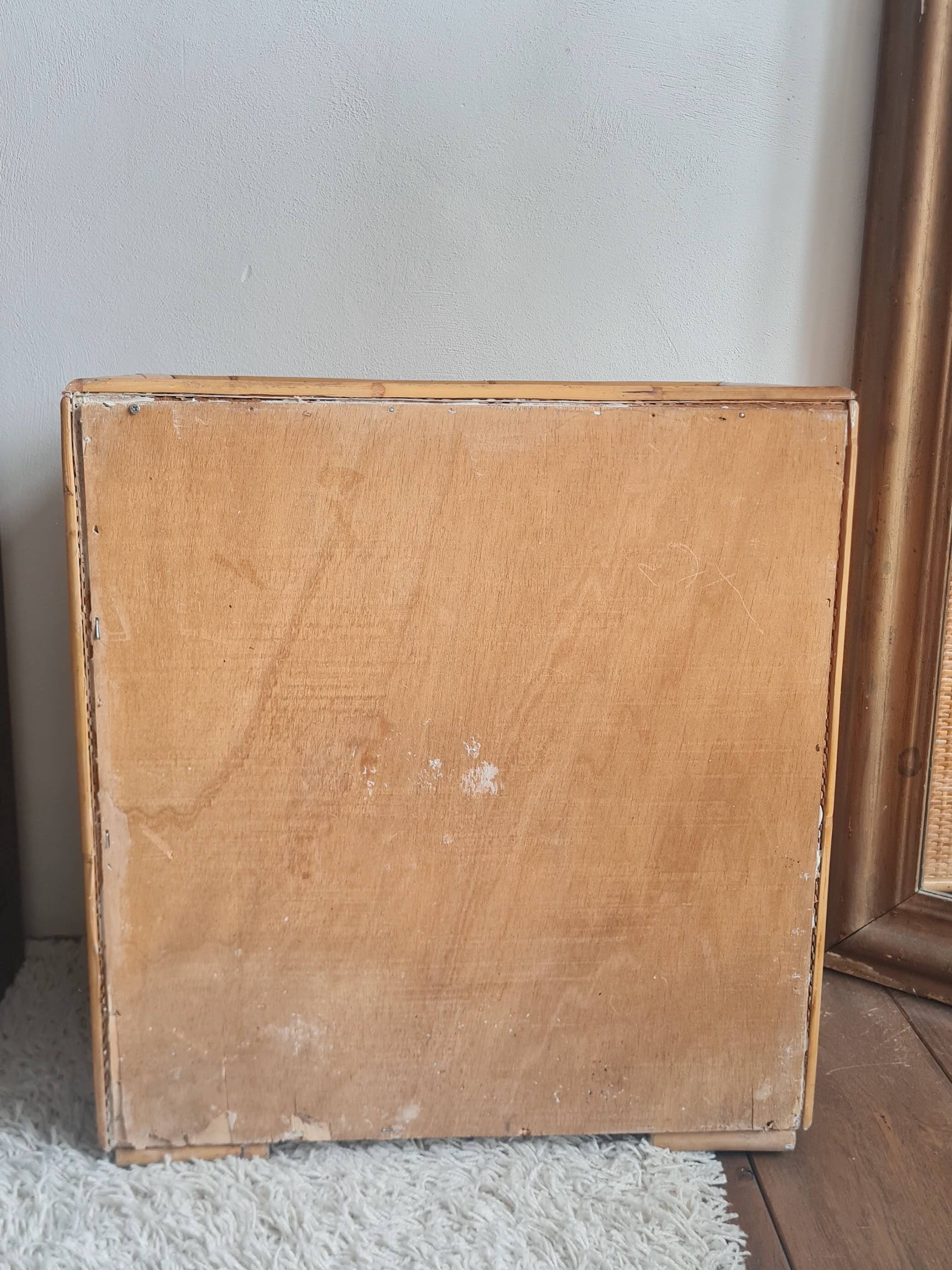 Pair of rattan bedside tables circa the 1970s.