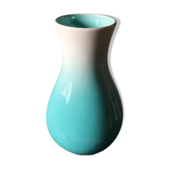 Vase en céramique de Vallauris bleu turquoise signé Ricard vers 1960