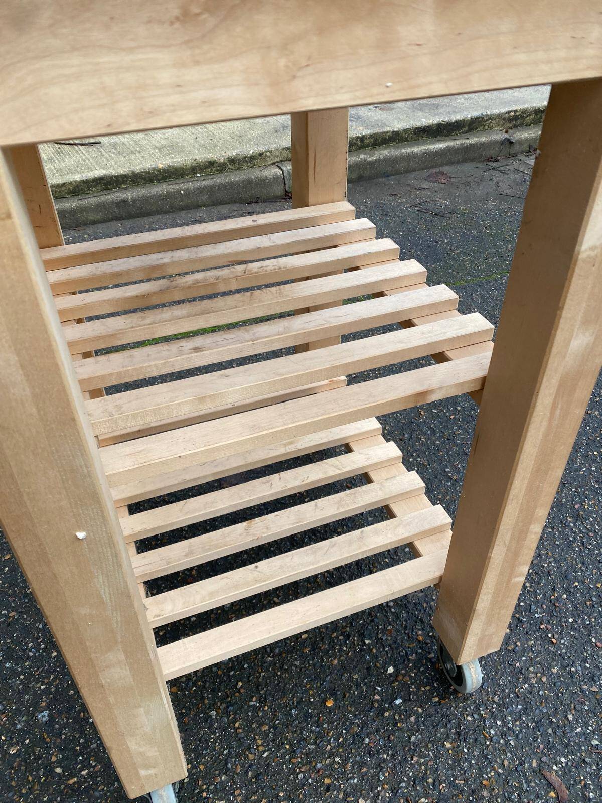 Scandinavian solid wood sideboard on wheels 85cm