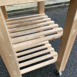 Scandinavian solid wood sideboard on wheels 85cm