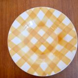 6 hollow plates with yellow and white checkered