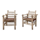 Pair of wooden armchairs and ropes