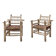 Pair of wooden armchairs and ropes