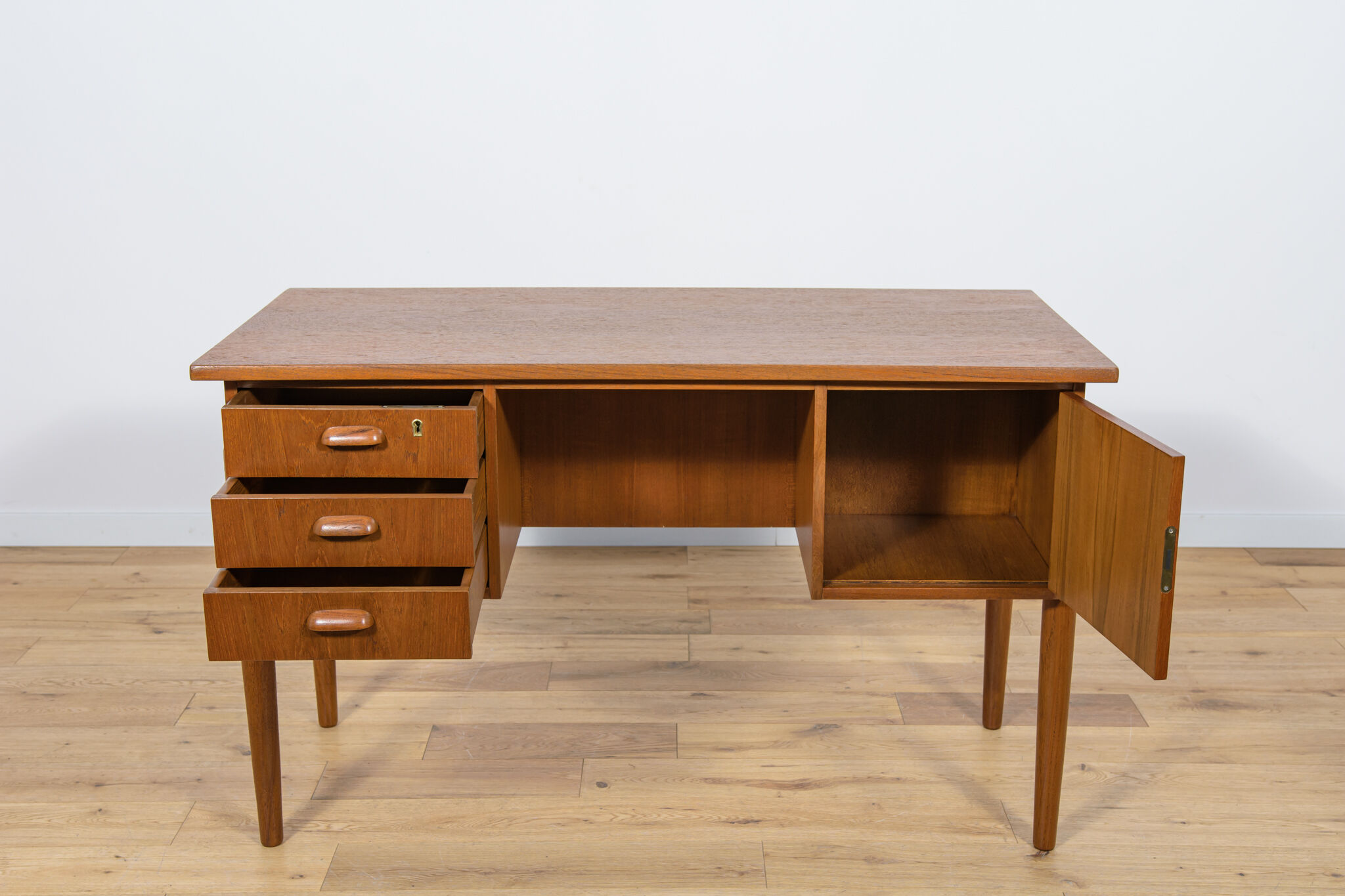 Mid-Century Danish Freestanding Teak Desk, 1960s