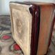 Vintage ceramic and leather ashtray