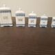 Art deco spice pots in fine porcelain numbered