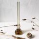 Amber glass soliflore vase, four-lobed base, 1960s-1970s.