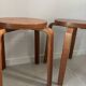 Pair of Artek stools model E60 (rare version with 4 legs), Alvar Aalto