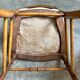 Napoleon III chair in dark wood and beige cotton velvet.