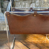 Vintage leather magazine rack