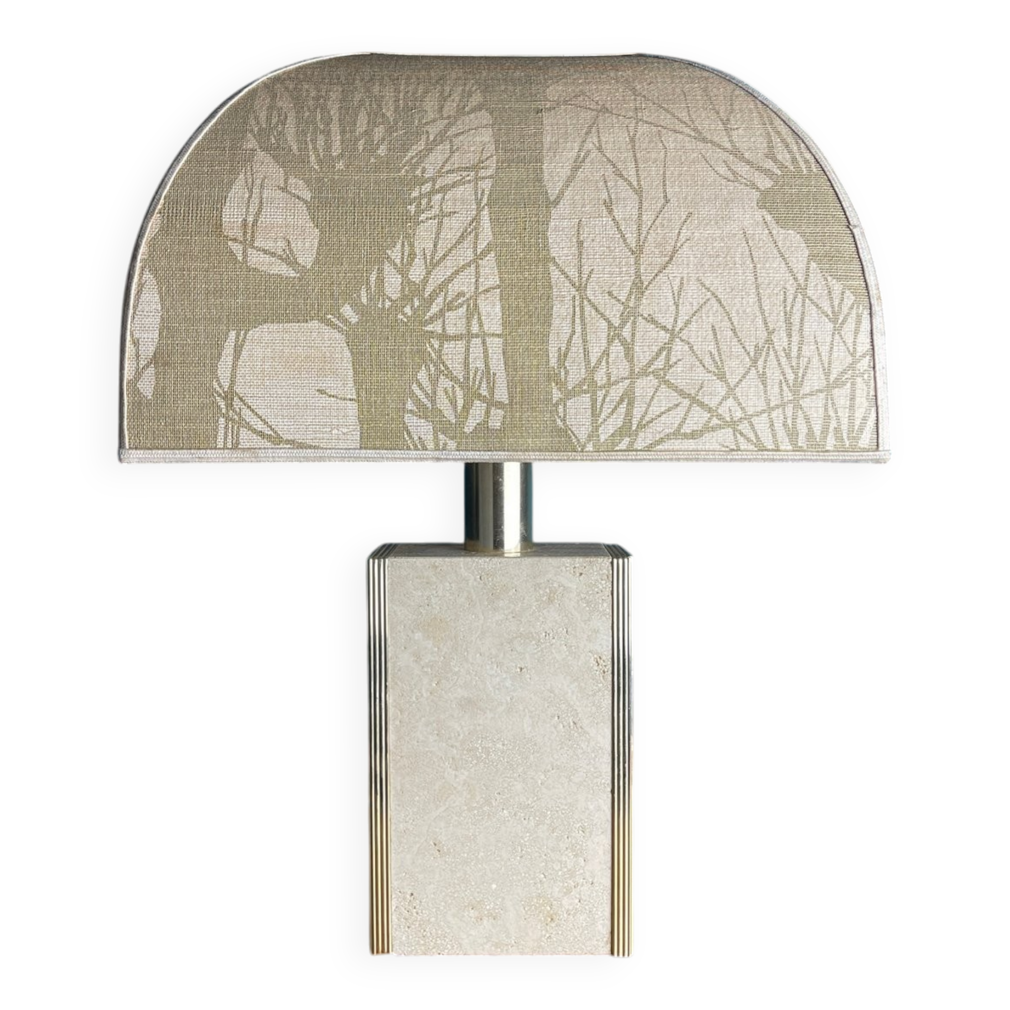 Travertine marble table lamp, Italy, 1970s