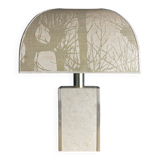Travertine marble table lamp, Italy, 1970s