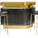 Large bar in black lacquer and gilded brass by Jean-Claude Mahey
