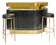 Large bar in black lacquer and gilded brass by Jean-Claude Mahey