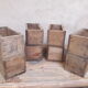 Lot de 8 tiroirs d'atelier avec poignées en bronze