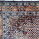 1940s handmade wool medallion rug, ivory and navy, 212 × 312 cm