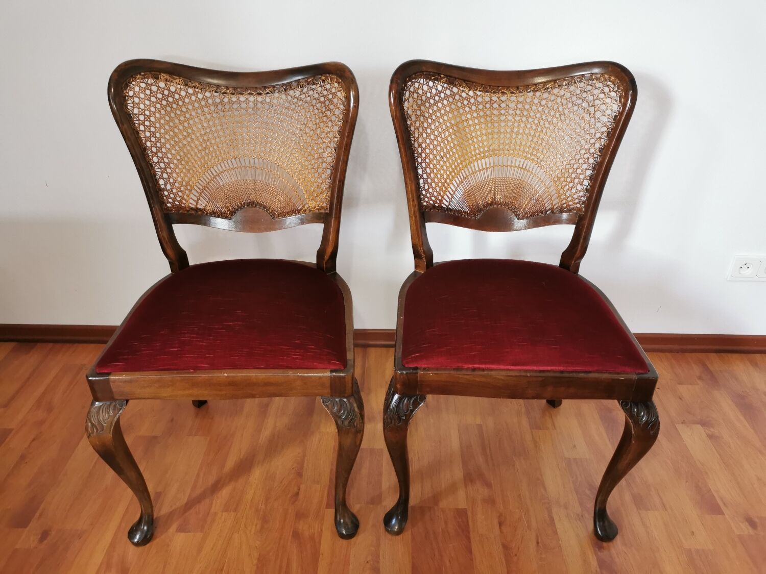 Set of two antique baroque style chairs