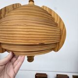 Vintage swedish Hans Agne Jackobsson lamella hanging lamp , 1970s