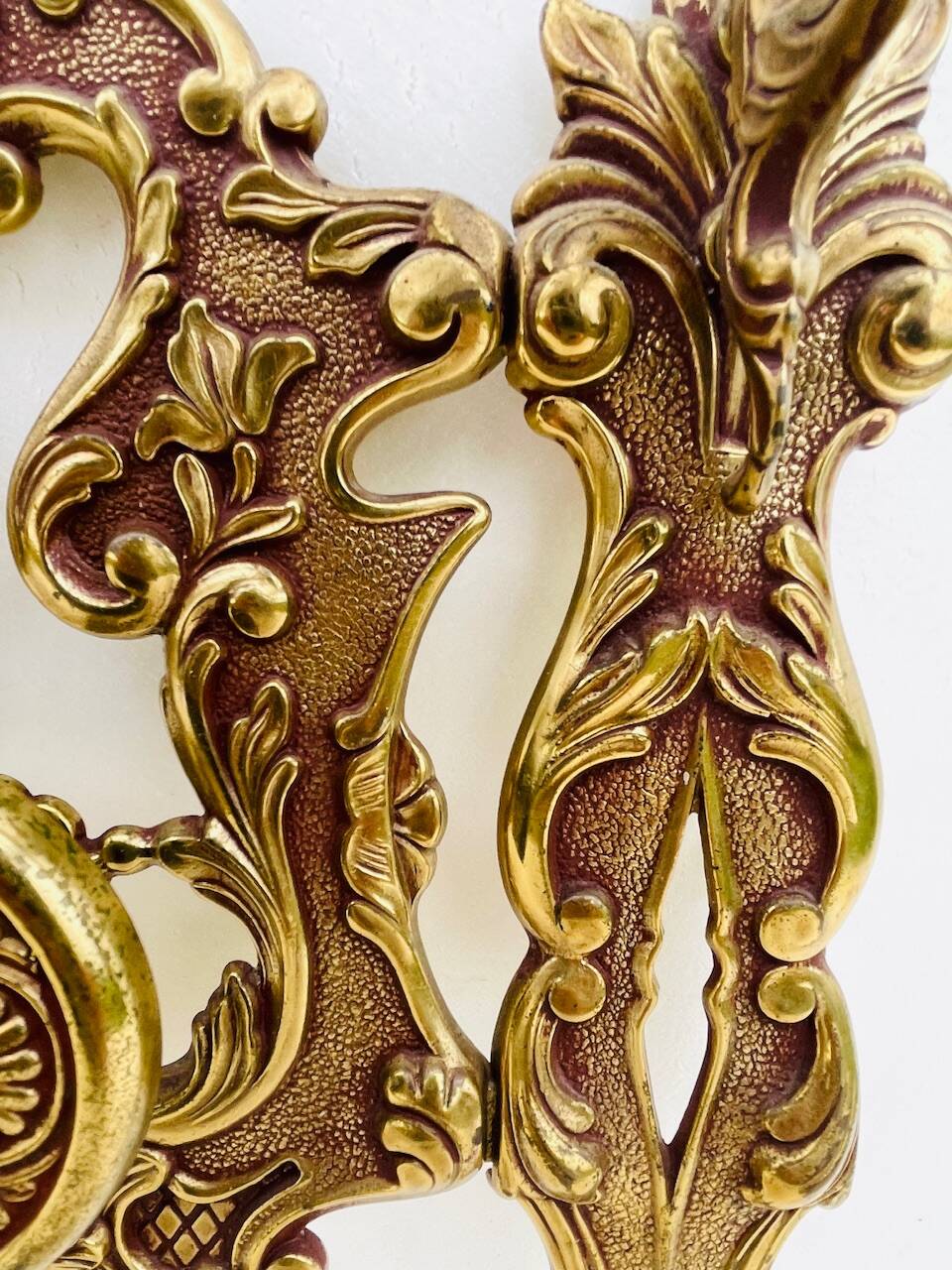 Bronze Coat Rack and Wall Shelf, Vintage, Louis XV Style