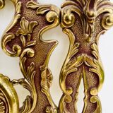 Bronze Coat Rack and Wall Shelf, Vintage, Louis XV Style