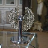 Lamp design chrome metal and glass 1970