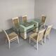 Table et 6 chaises design thonet  laquage craquelé années 80 vintage