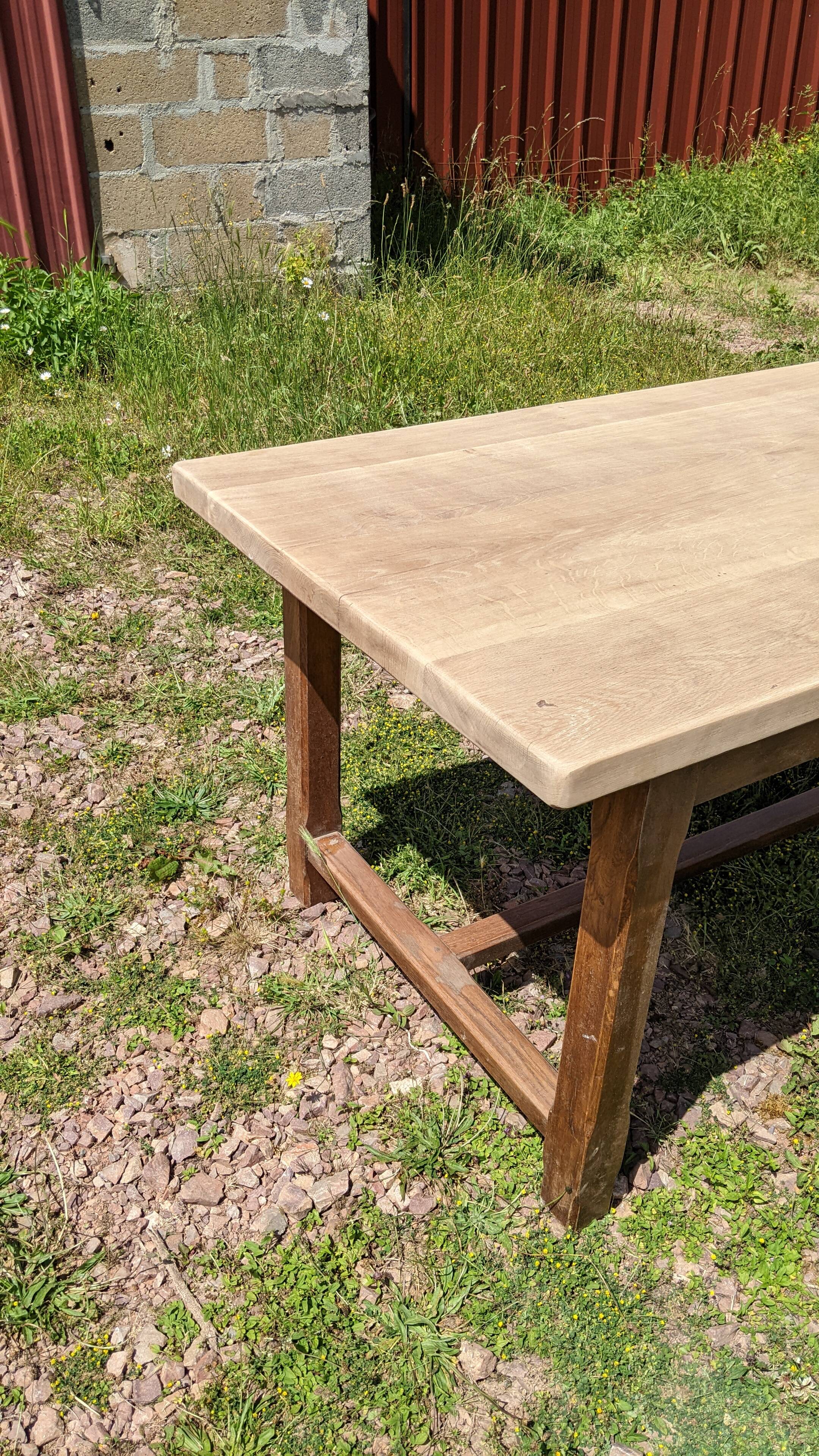 Old farmhouse table in chene circa 1950