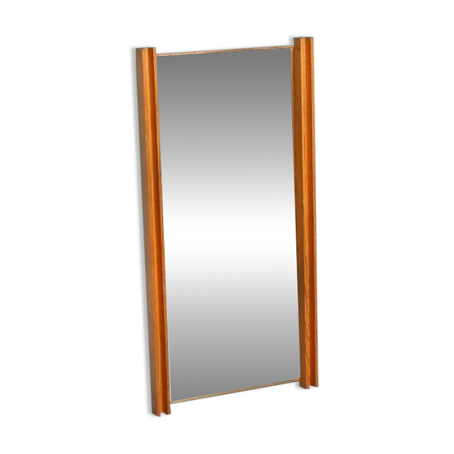 Miroir suédois minimaliste en bois de pin Japandi des années 70
