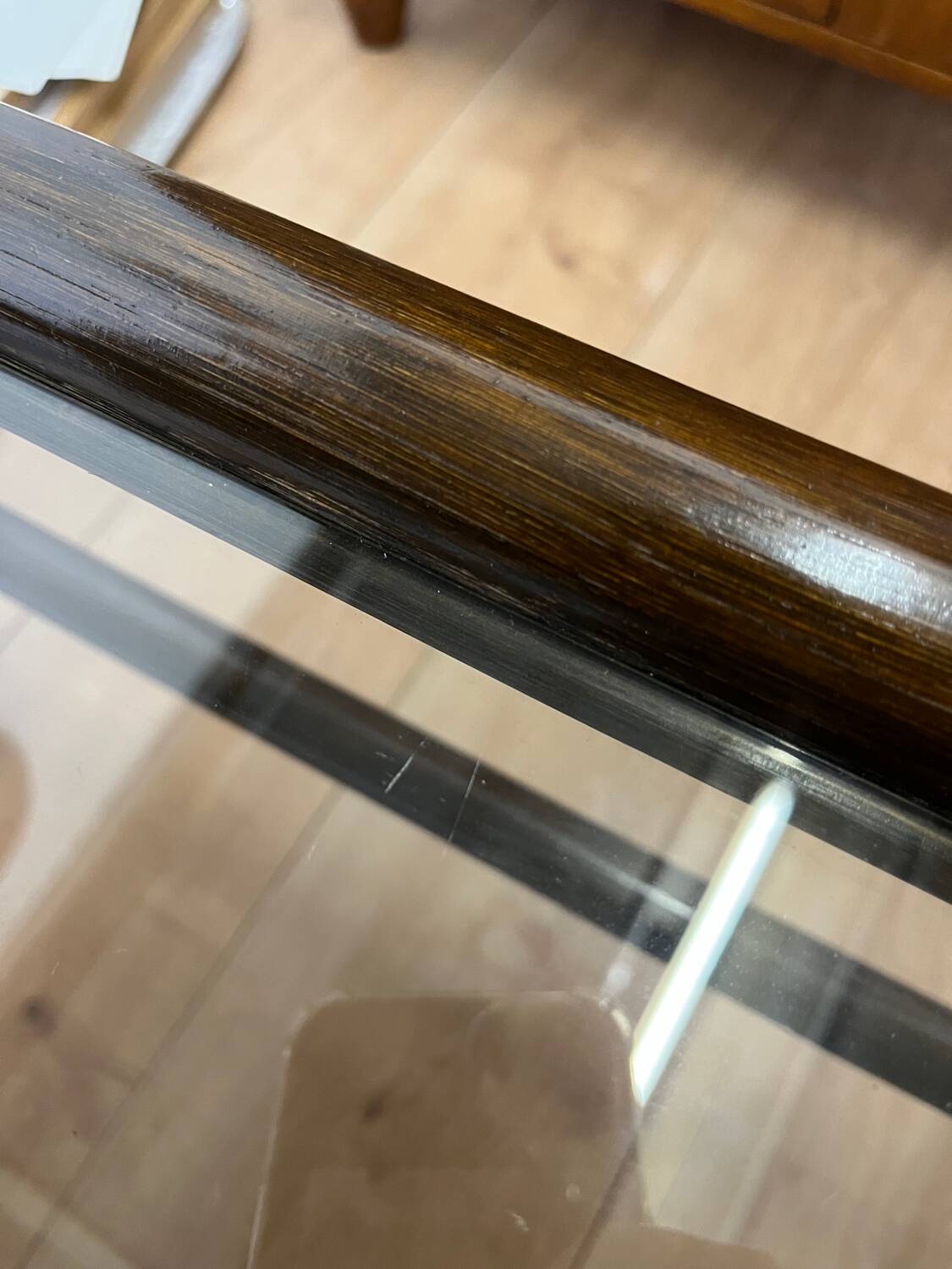 1970s bamboo coffee table with integrated magazine rack