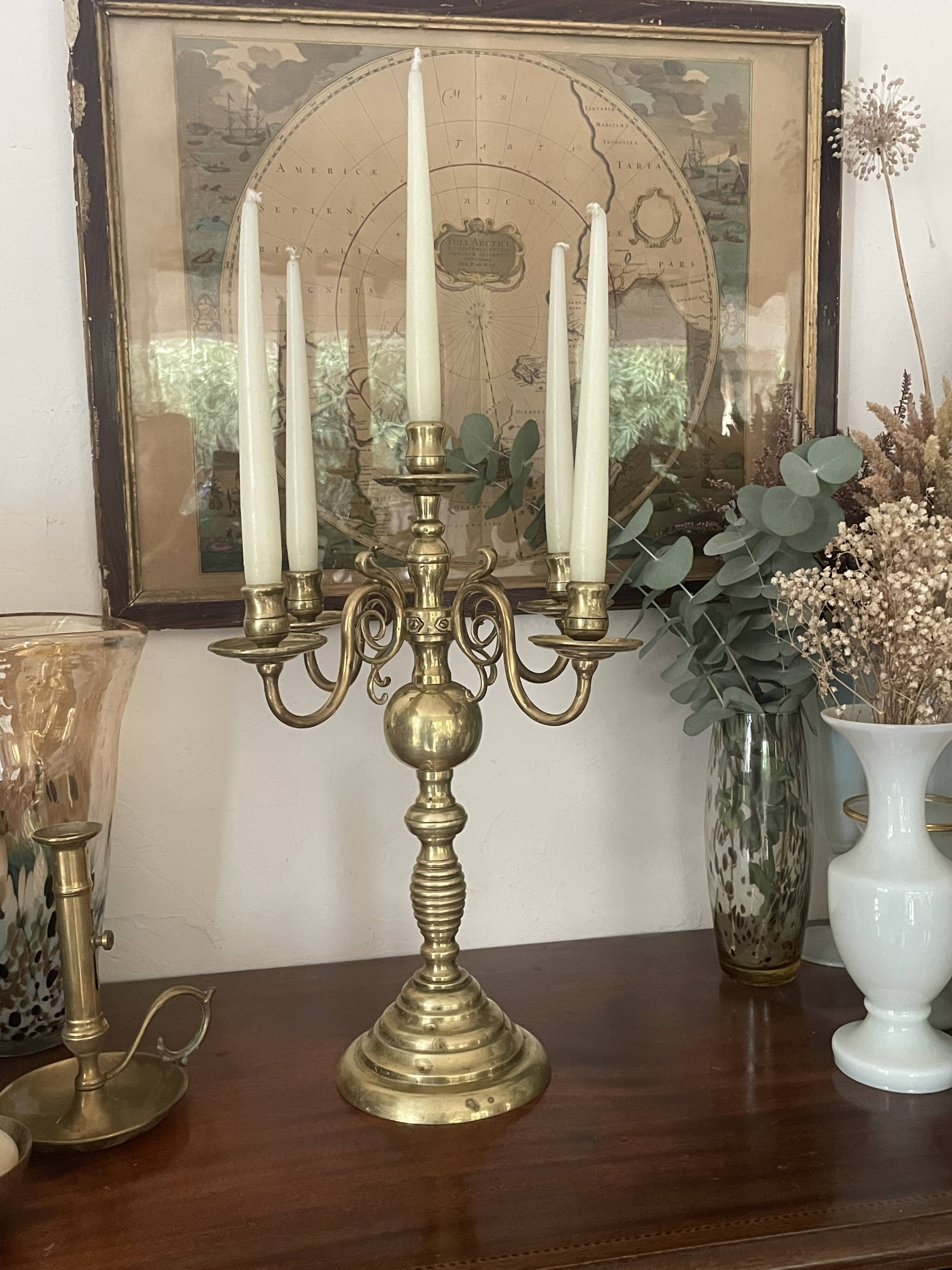 Brass candlestick 46cm