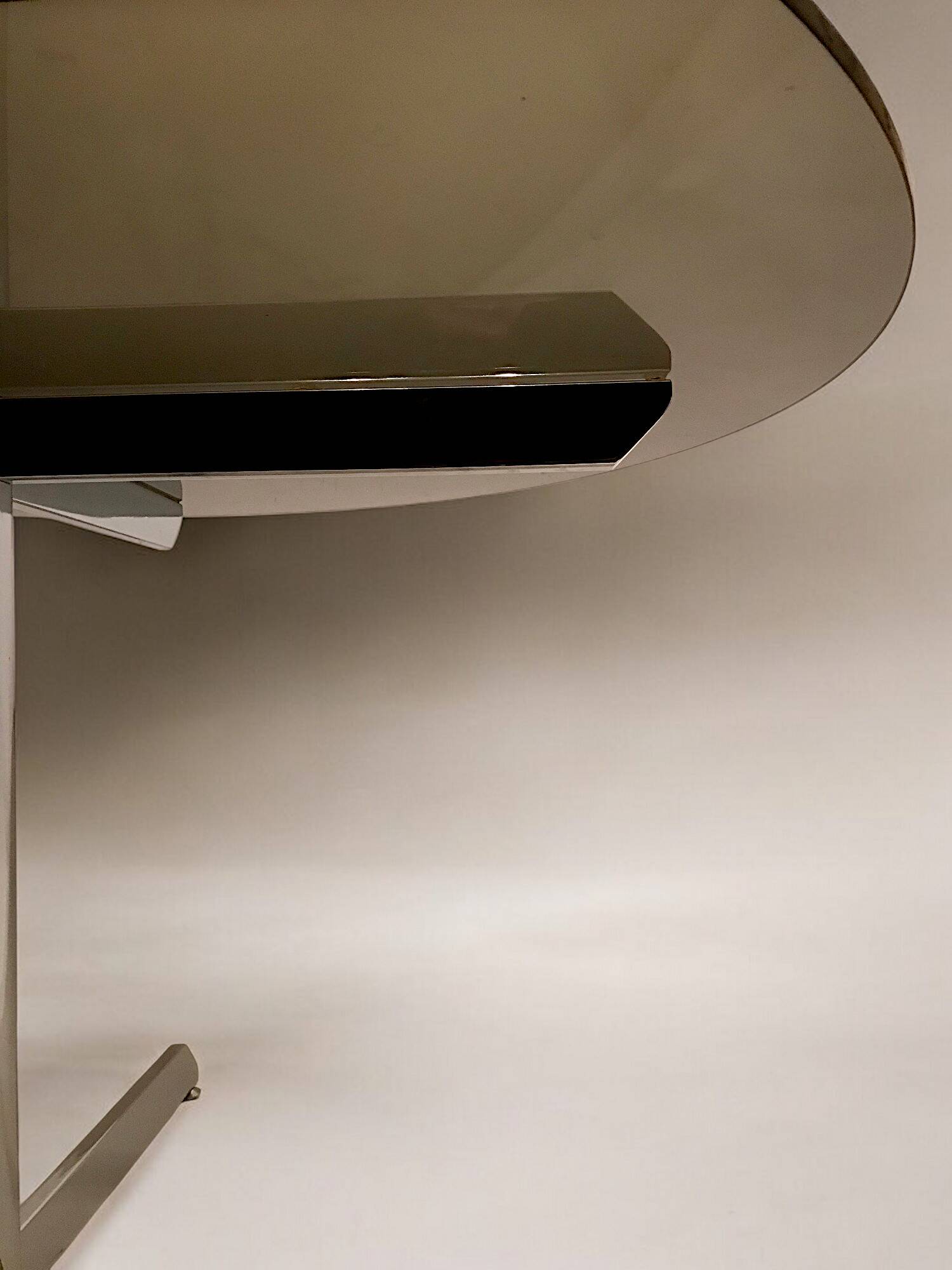 Table à manger à plateau en verre fumé - c. 1970 - Roche Bobois