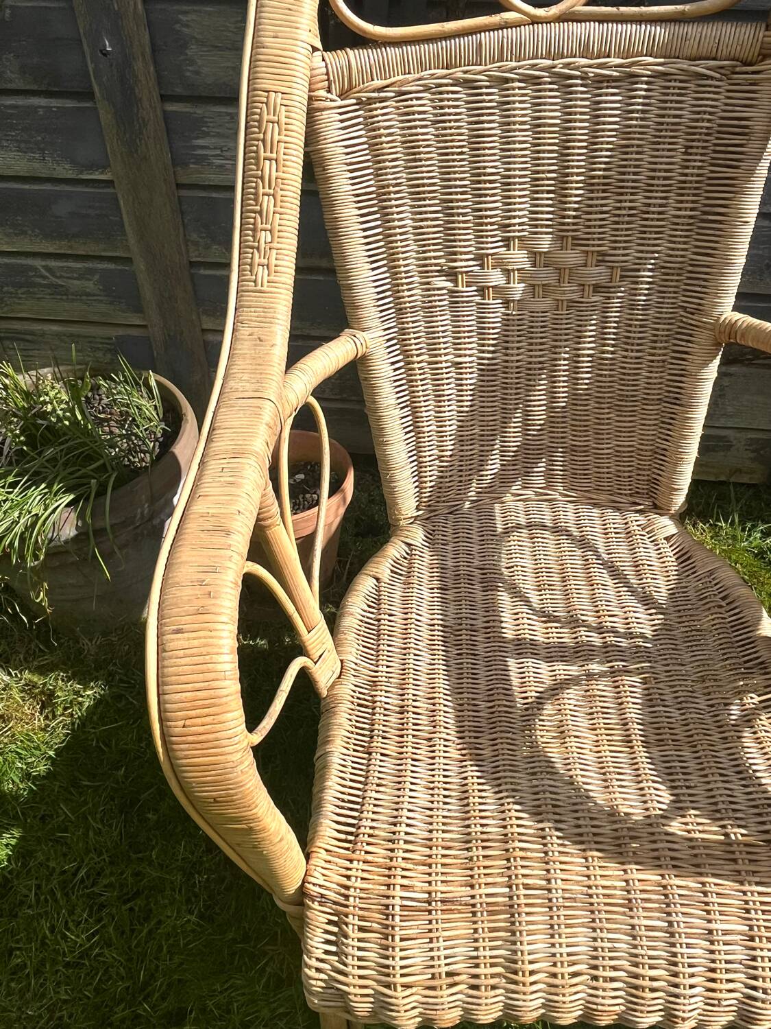 Rattan armchair duo